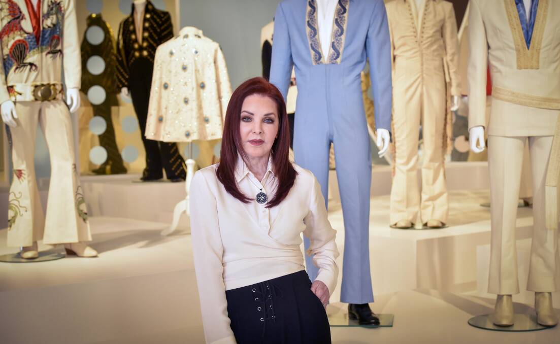 GRACELAND STYLE: Elvis Presley's former wife Priscilla at the opening of the 'Elvis: direct from Graceland' exhibition at the Bendigo Art Gallery. Picture: DARREN HOWE