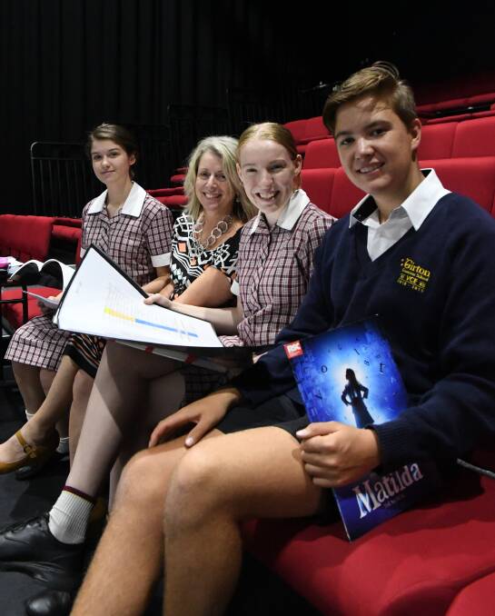 MUSICAL: Girton Grammar drama captain Lucy Mills, head of drama Mandy Ellison, and production captains Georgia McMillan and Max Beever are excited for Matilda.
