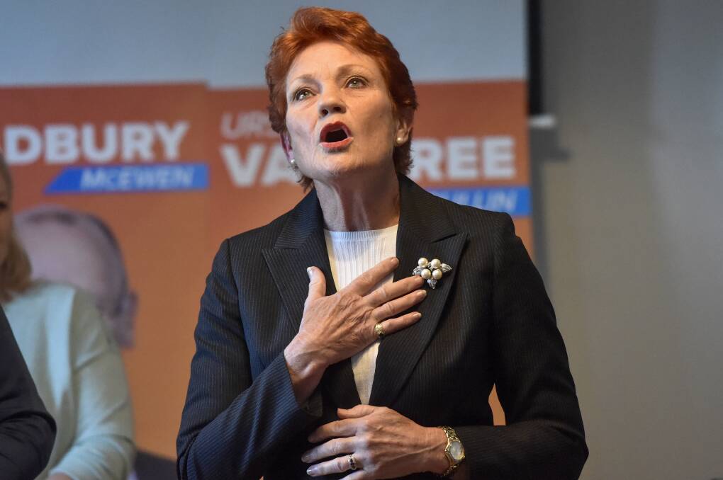 Pauline Hanson. Picture: DARREN HOWE