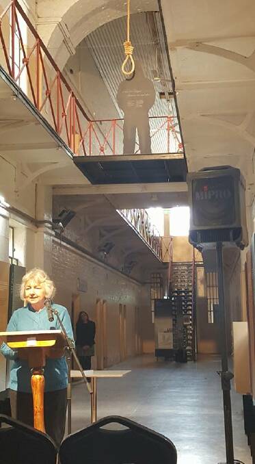 Deborah Benson at her book launch at the Old Castlemaine Gaol.
