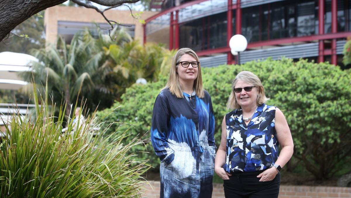 INTEGRITY: Professor Cath Ellis and Dr Ann Rogerson speaking at the launch of the University of Wollongong's new Office of Academic Integrity. Picture: Sylvia Liber
