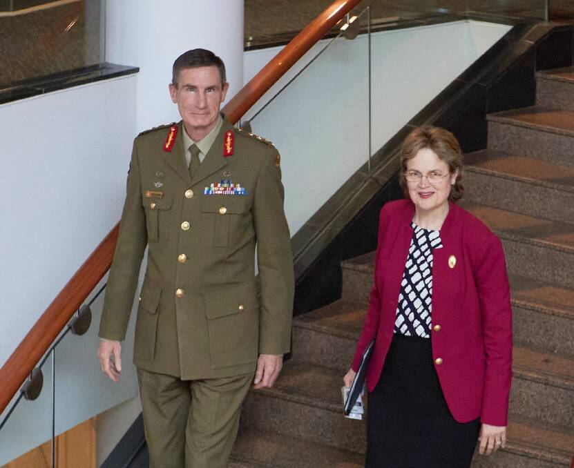 Chief of Defence Force, General Angus Campbell and Department of Foreign Affairs and Trade secretary Frances Adamson at the Institute of Public Administration Australia in Canberra. Picture: Supplied