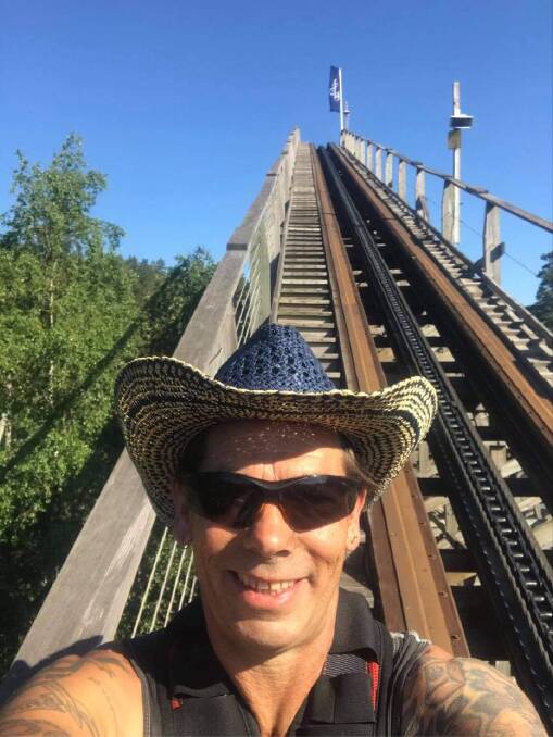 Michael Barnes travelled to Norway in March 2019 to work on the construction of a traditional wooden roller coaster. Picture: supplied