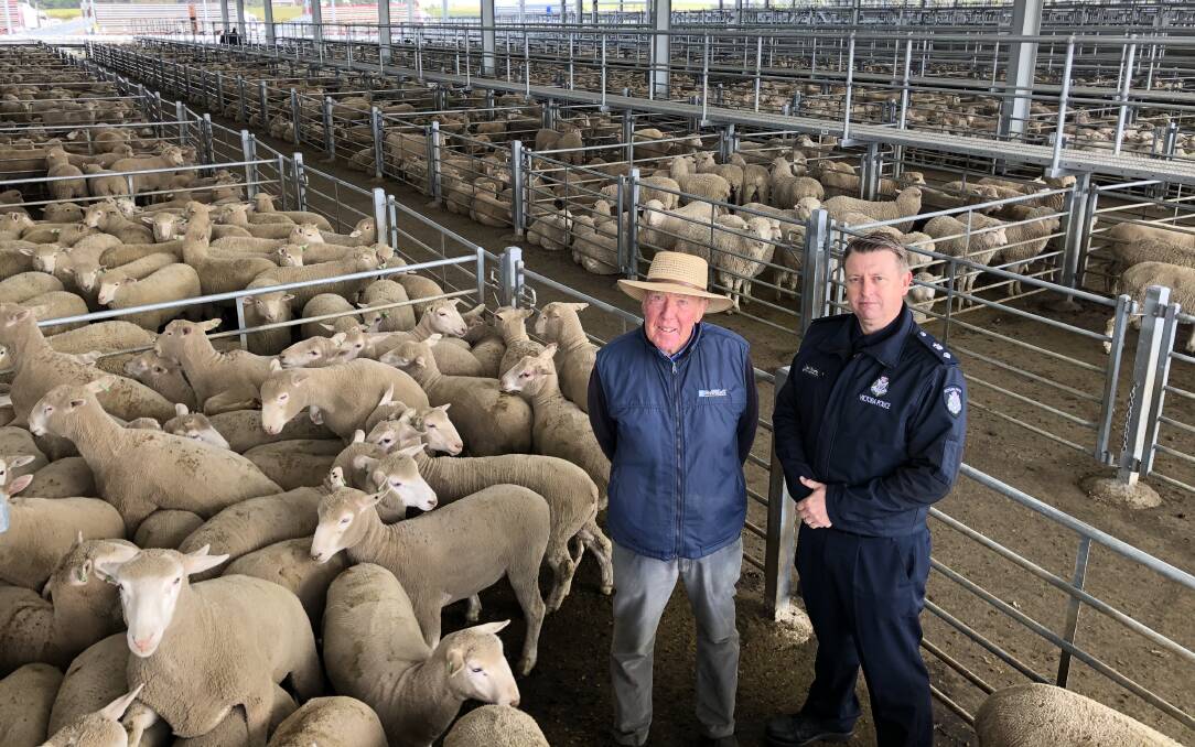 CONCERNS Livestock manager Peter McConachy and Acting Superintendent Dan Davison launch the farm crime campaign. Picture: Greg Gliddon
