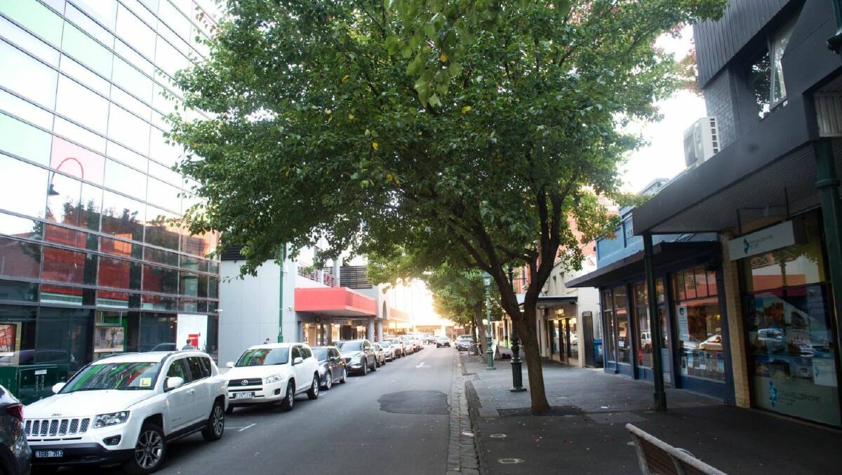 Bath Lane, in central Bendigo, is a mix of cafes, retail – and the Bendigo Bank. Head office is seen left. Picture: DARREN HOWE


