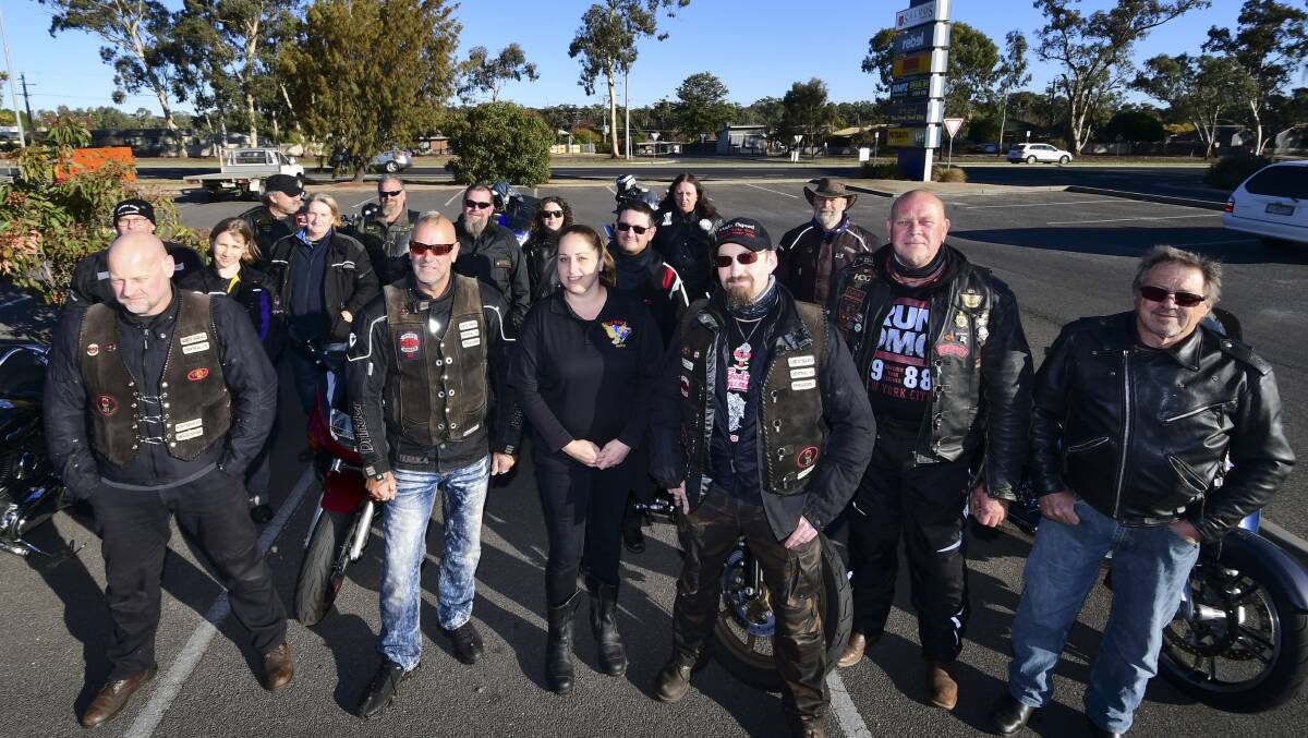 Local motorcyclists ahead of a ride to Melbourne to rally against wire rope safety barriers. Picture: NONI HYETT