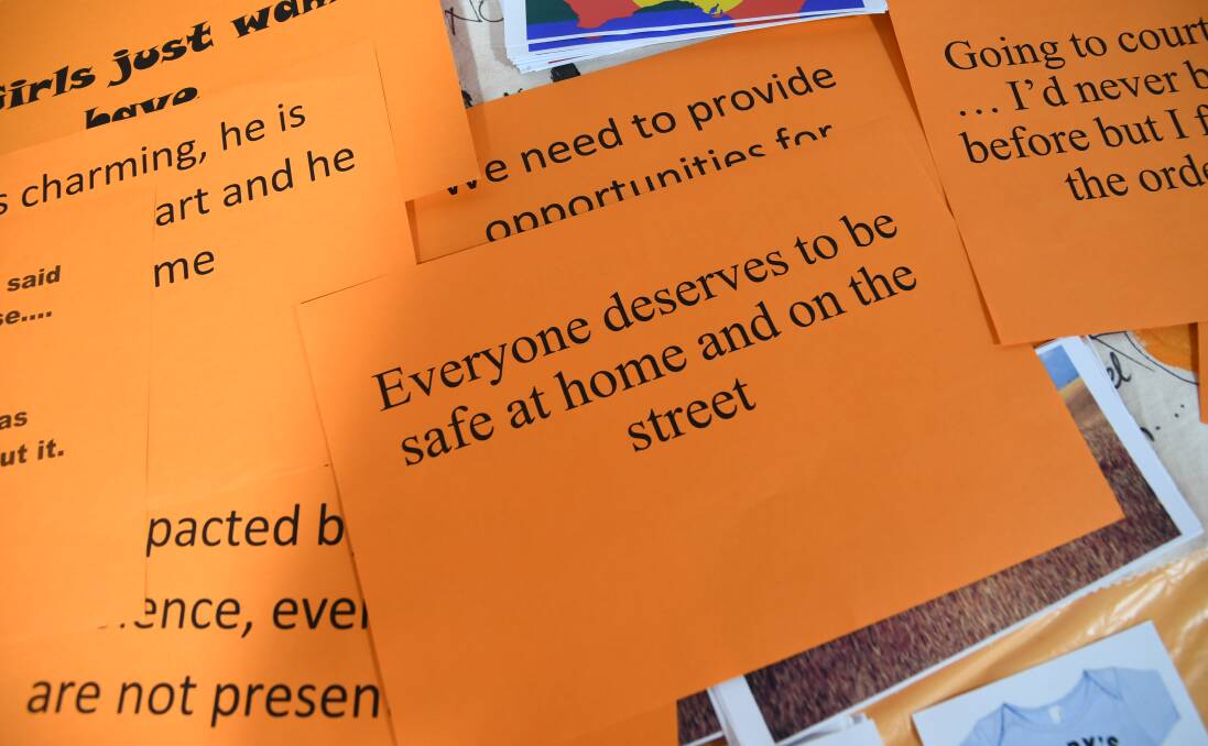 Messages written by women affected by family violence as part of last year's 16 Days of Activism to end gender-based violence.