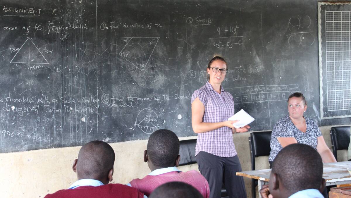 EXPERIENCE: Danielle Pollock delivers health education to Kenyan school children. Picture: CONTRIBUTED