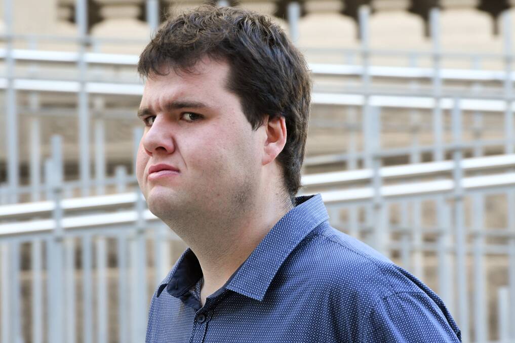 Mitchell Landry outside the Bendigo Magistrates' Court earlier this year. Picture: NONI HYETT
