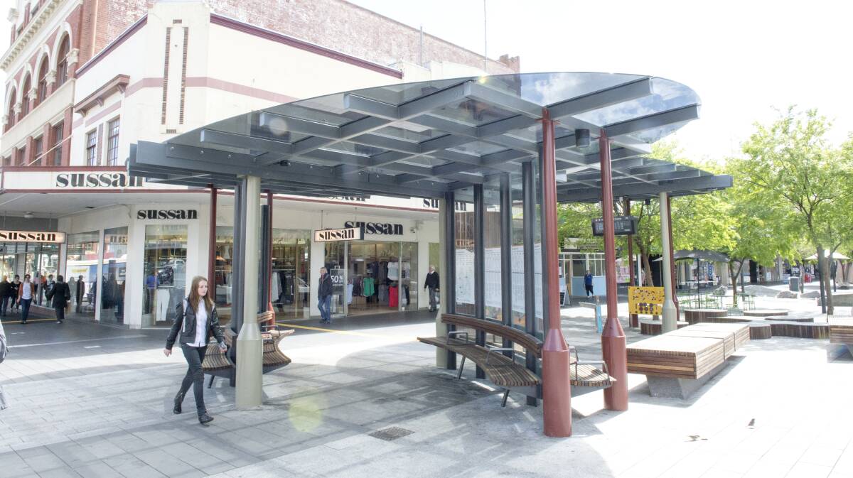 HOTSPOT: People working in Hargreaves Mall have identified the bus stop at the Mitchell Street end as a point where people displaying problematic behaviour tend to congregate. Picture: DARREN HOWE
