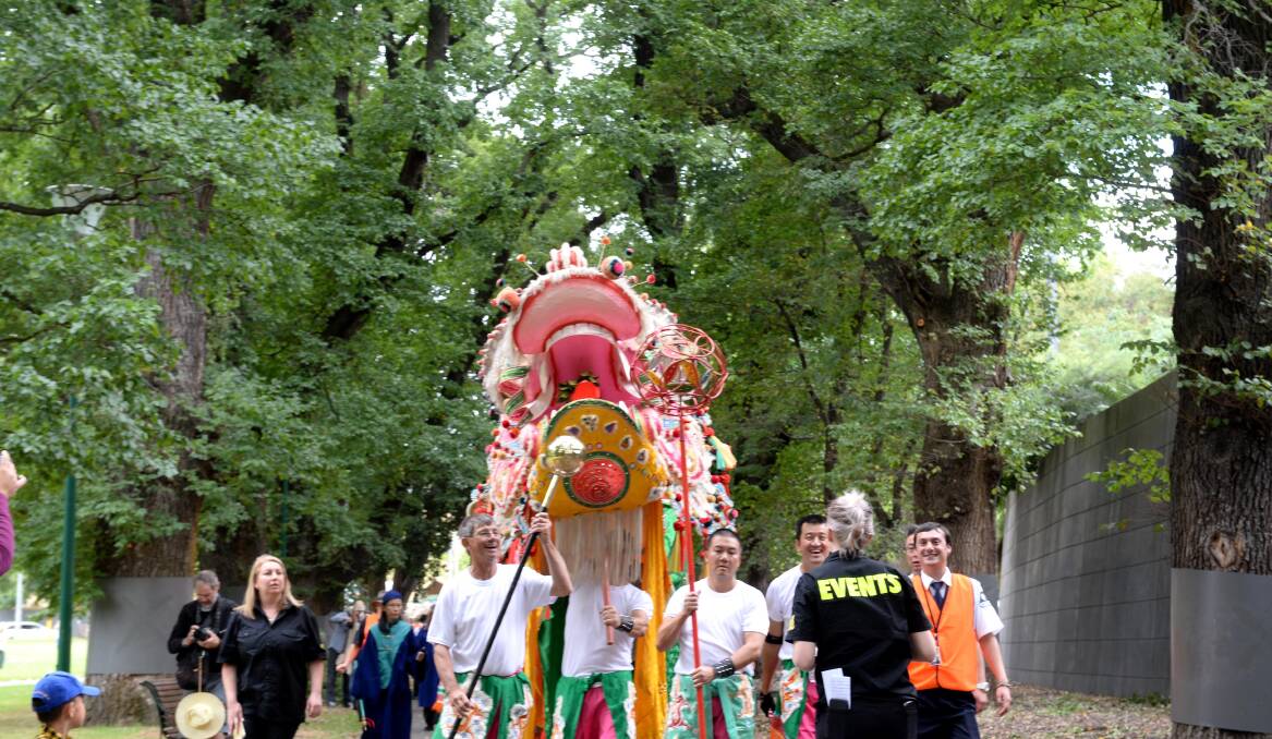 Sun Loong parades in Melbourne. Picture: DARREN HOWE