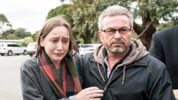 Karen Ristevski's daughter Sarah, and husband Borce after an appeal for public help to find the missing mother. Picture: PENNY STEPHENS
