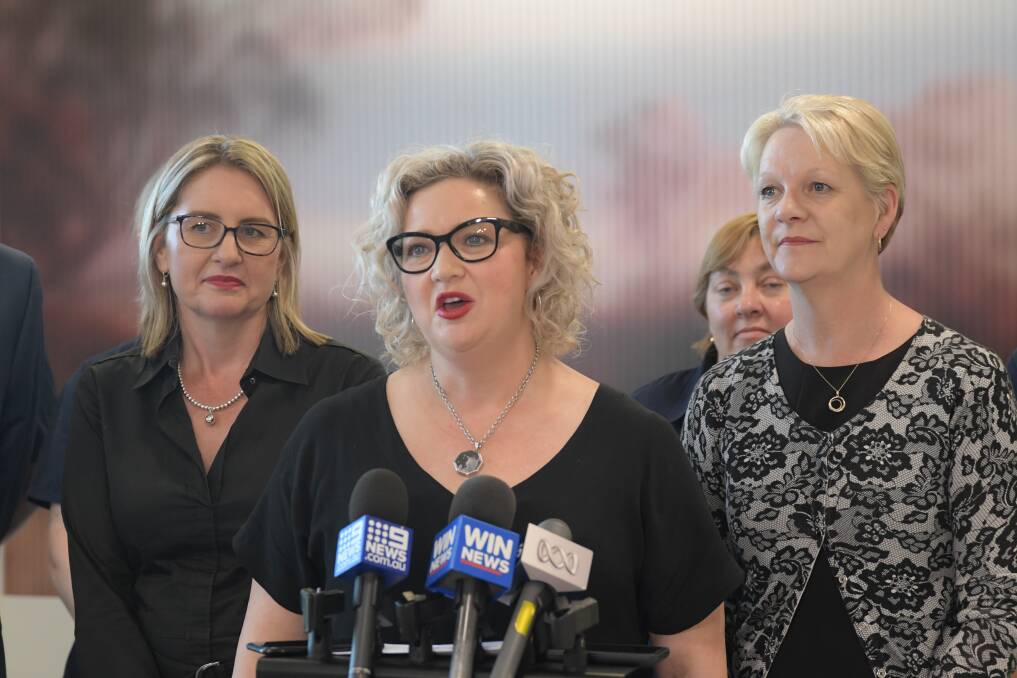 Attorney-General Jill Hennessy, pictured with Bendigo MPs Jacinta Allan and Maree Edwards, says the goverment will work with Aboriginal communities, health services, police and other stakeholders to implement a health-based response to public drunkenness. Picture: NONI HYETT