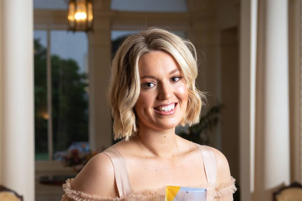 Skye Kinder has won the Regional Development Australia Leadership and Innovation Award, in the same week she was named Victorian Young Australian of the Year. Picture: Victoria's Government House/Gavin Blue Photography