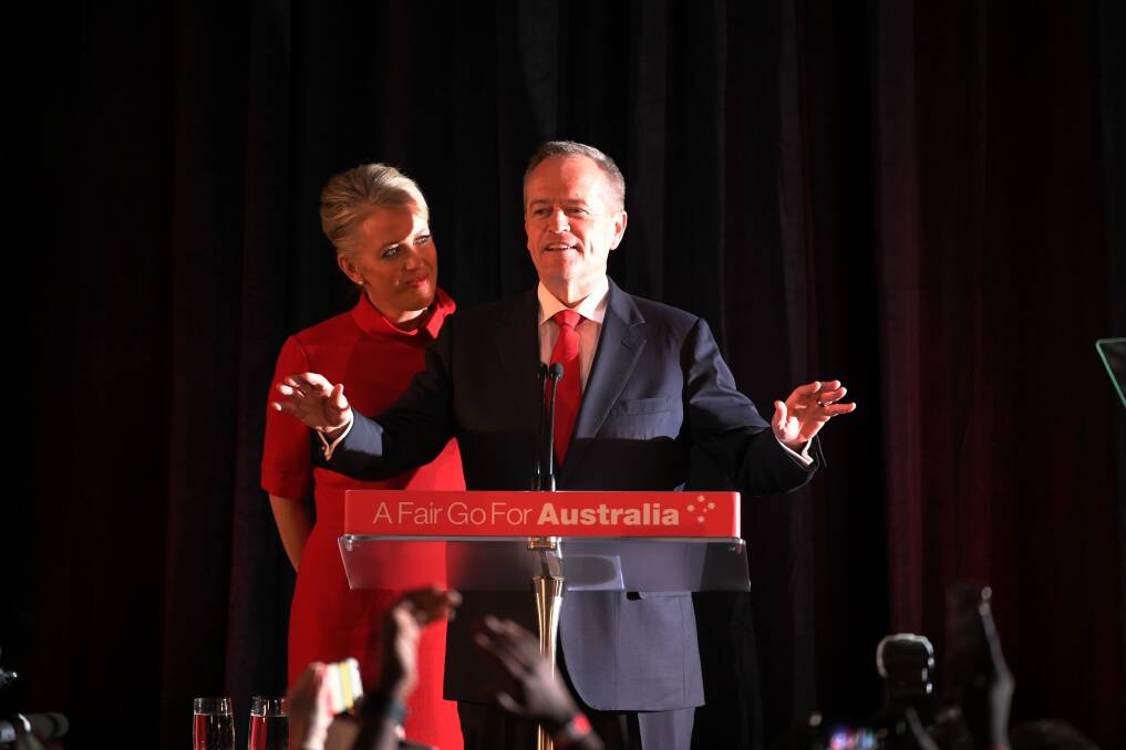 Labor leader Bill Shorten delivers his concession speech. Picture: EDDIE JIM
