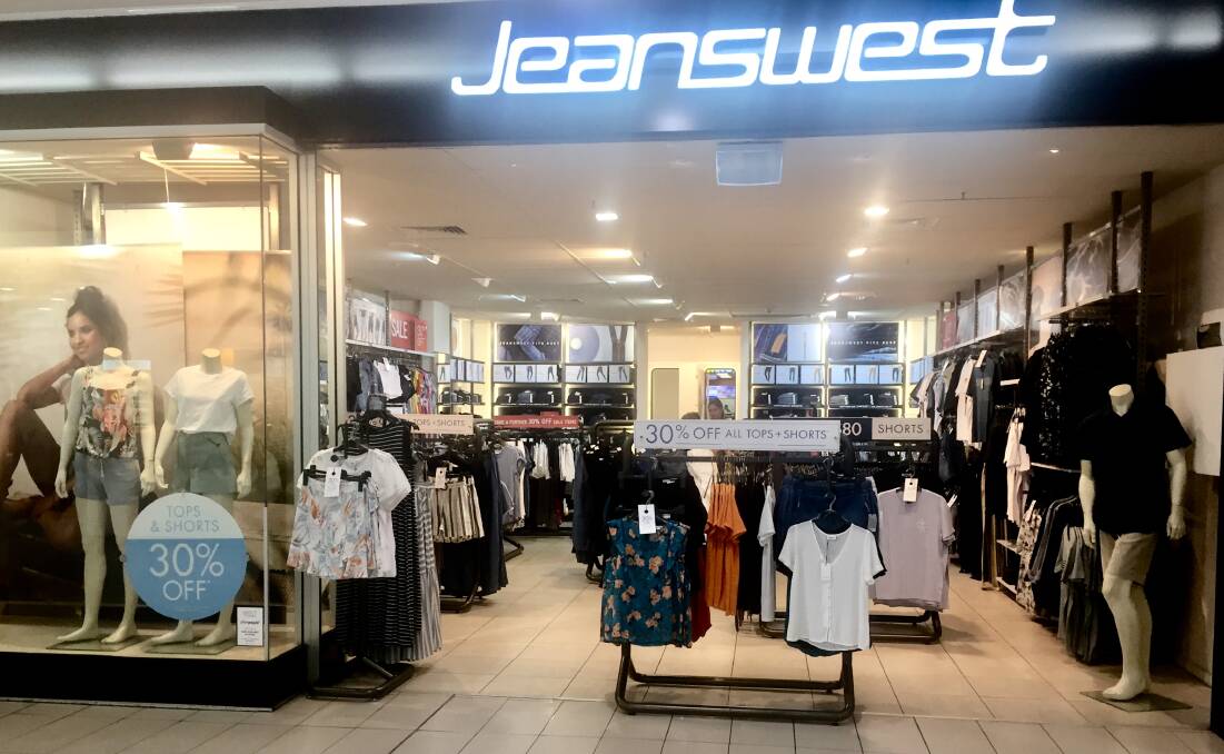 One of the 146 Jeanswest stores facing an uncertain future following the news the company has entered voluntary administration. Picture: ALEXANDER DARLING
