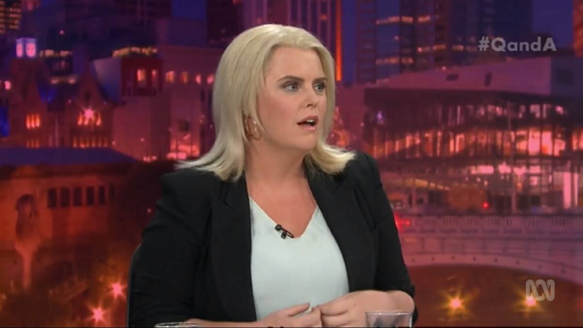 Megan Purcell on Q&A on Monday night. Picture: ABC