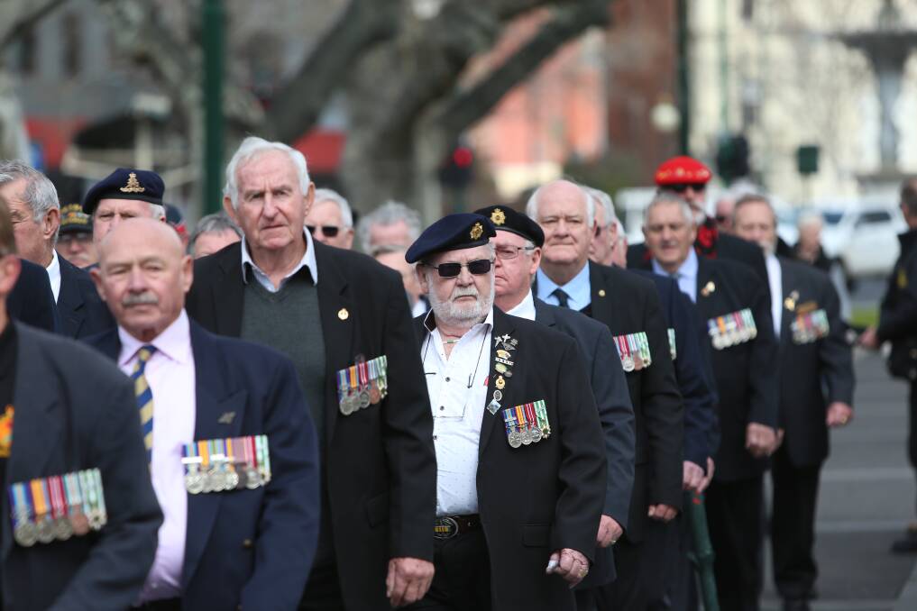 Vietnam veterans march during last year's commemoration. Picture: GLENN DANIELS
