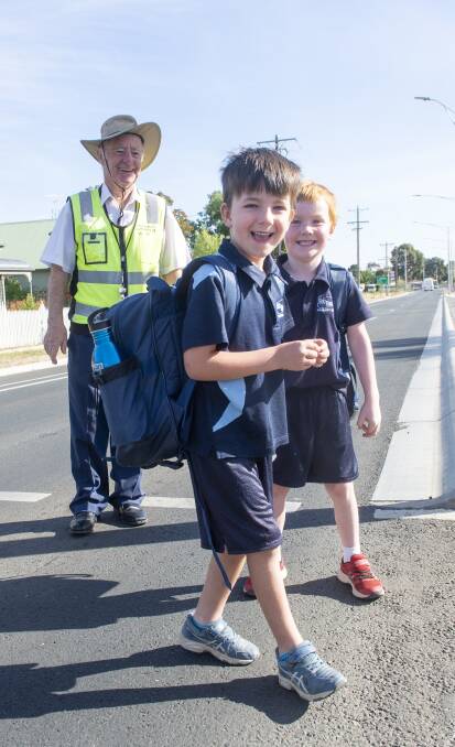 Helmut Sinkowitsch has spent seven years ensuring children get safely to and from school. Picture: DARREN HOWE