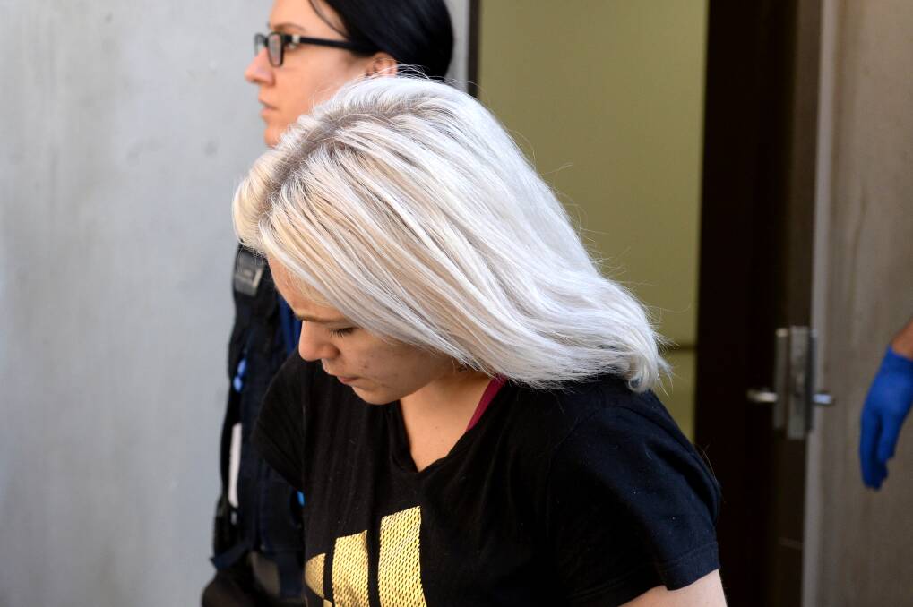 Shari Oliver leaving the Bendigo Magistrates' Court in September 2019. Picture: DARREN HOWE
