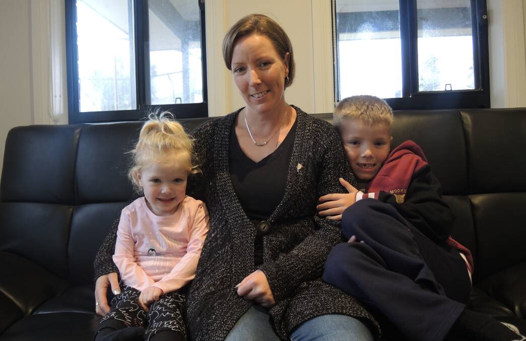 INVISIBLE: Kristy Hunt with her kids Skyrah and Lincoln Cain, who both have cystic fibrosis, a genetic disorder.