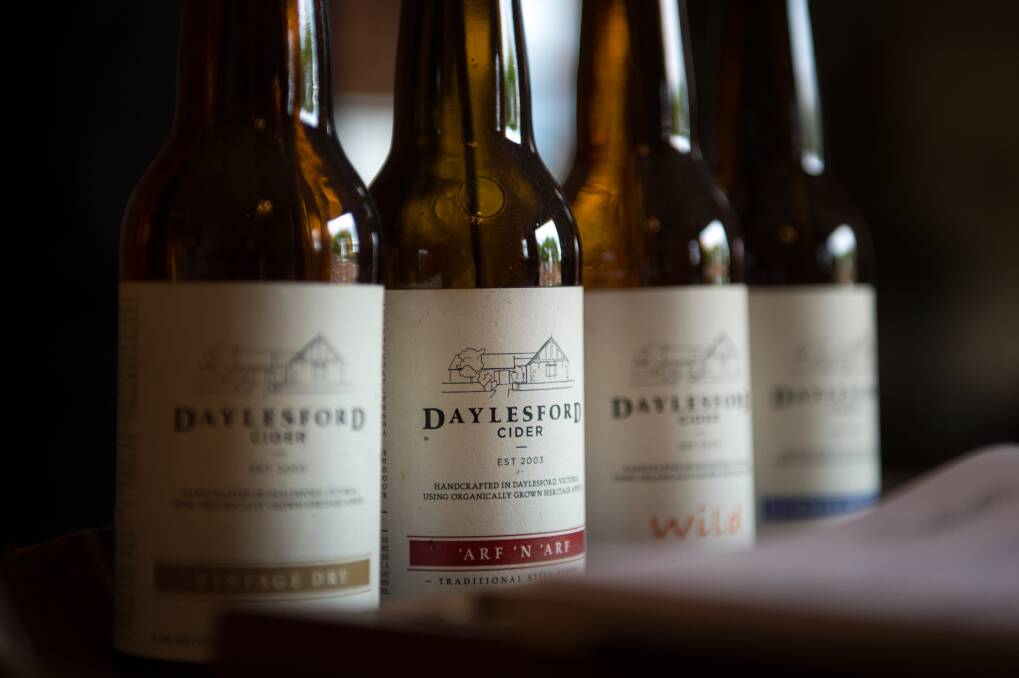 CIDER: Some of the company's organic ciders. Photo: Dylan Burns