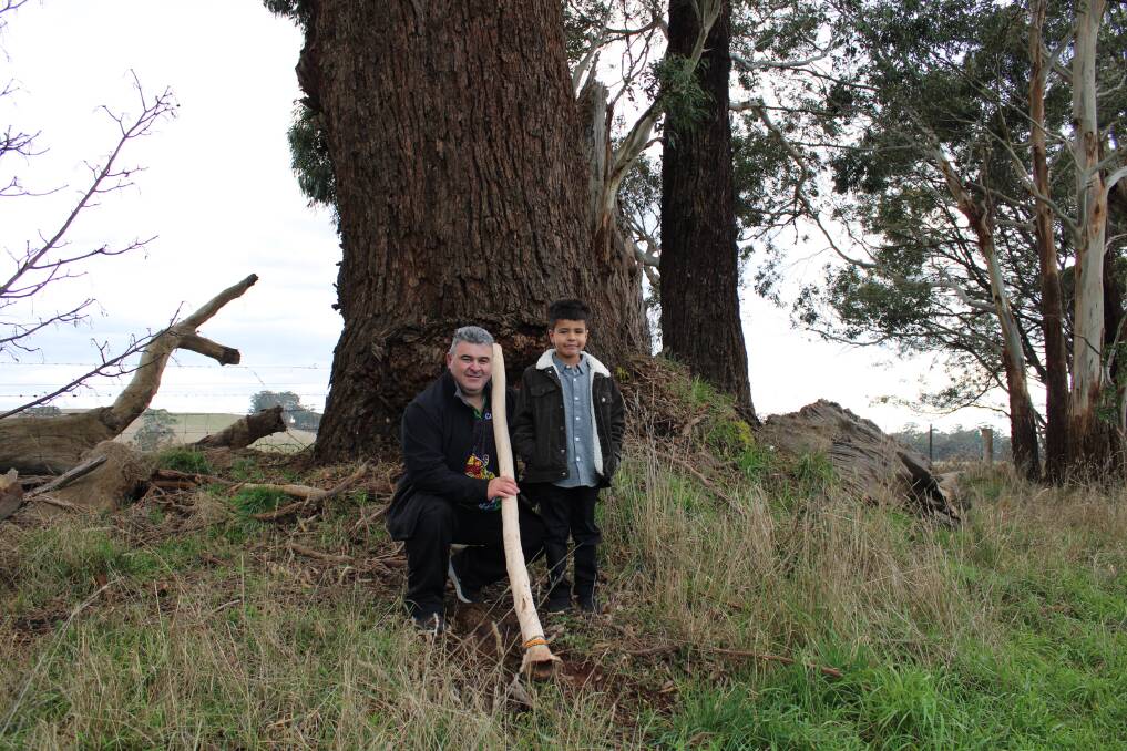 Dja Dja Wurrung Traditional Owners Jason Kerr snr with Jason Kerr jnr, aged 8. Picture: SUPPLIED