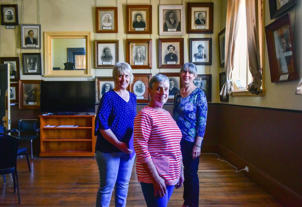 STORIES: Judy Files, Liz Togni and Leanne Howard are compiling women's history at Daylesford & District Historical Society. Picture: BRENDAN McCARTHY