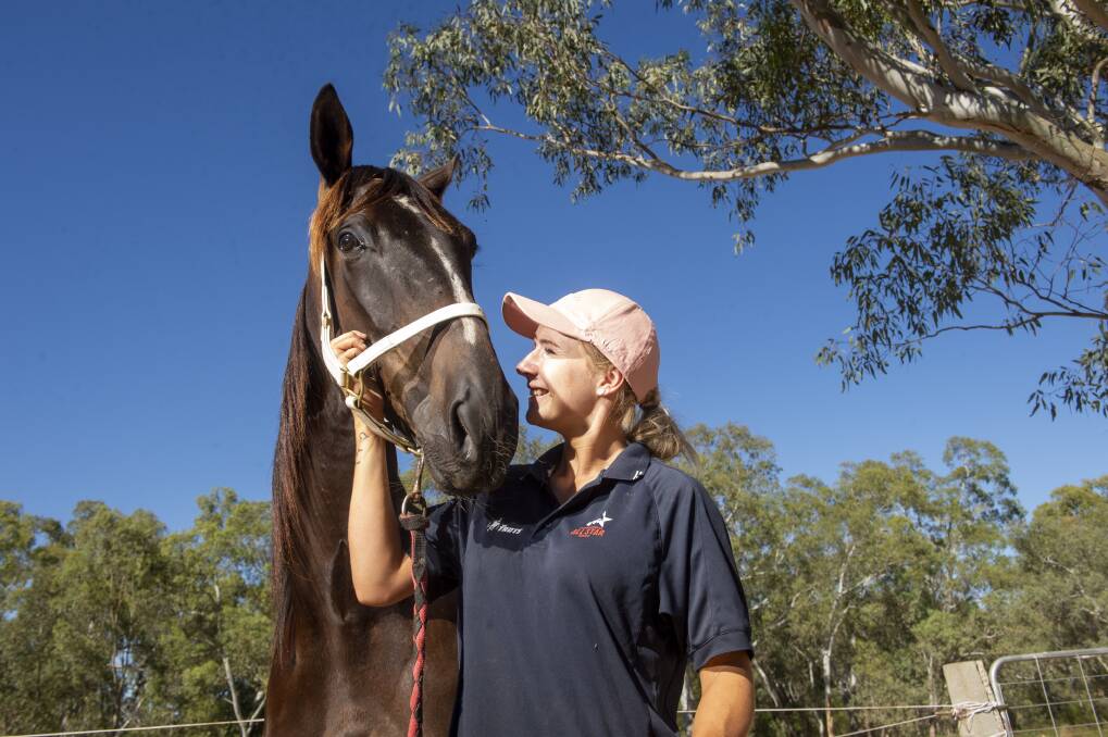 Tayla French with her favourite Form Analyst in 2020. Picture: DARREN HOWE