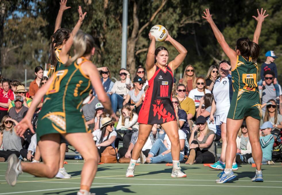 Danni Wee-Hee tiakes control during Saturday's grand final. Picture: MATTHEW CLARKSON