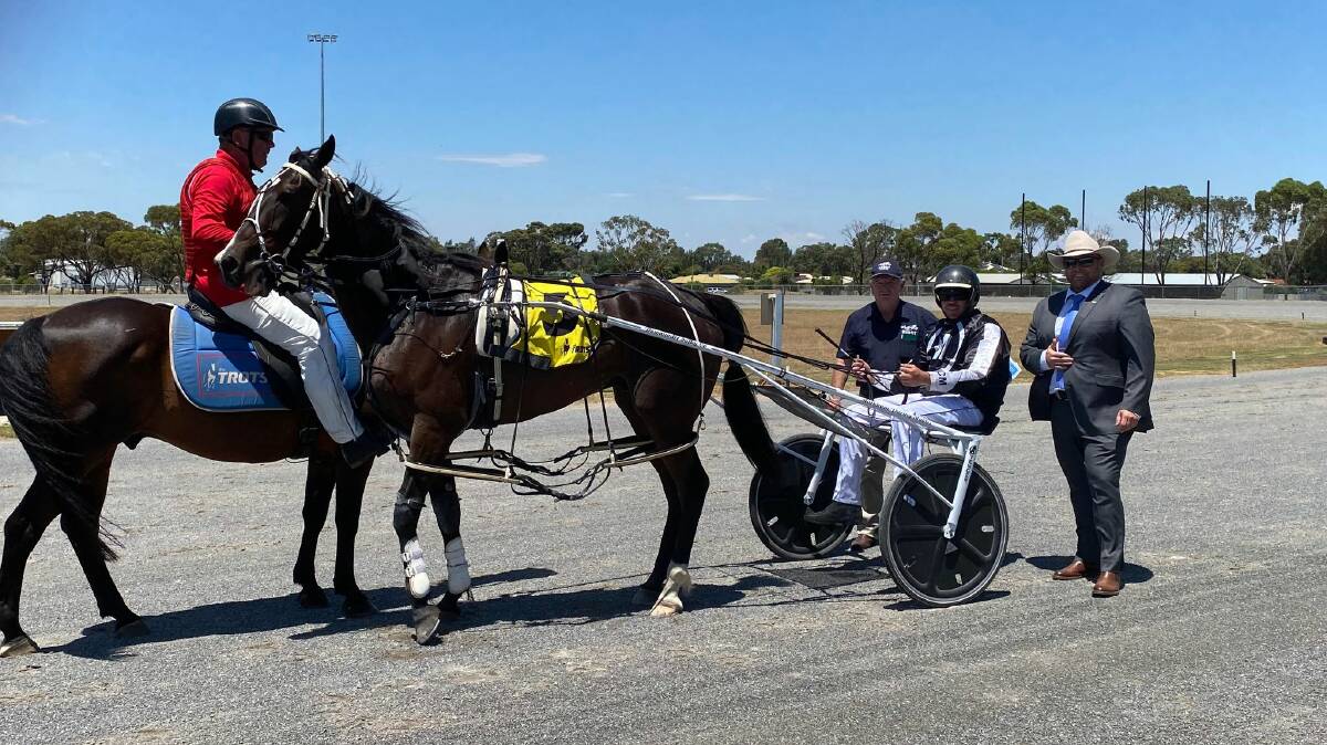 Ashleigh Markham and Riverina Flash following Monday's breakthrough victory at Boort. Picture by Andrea O'Gorman