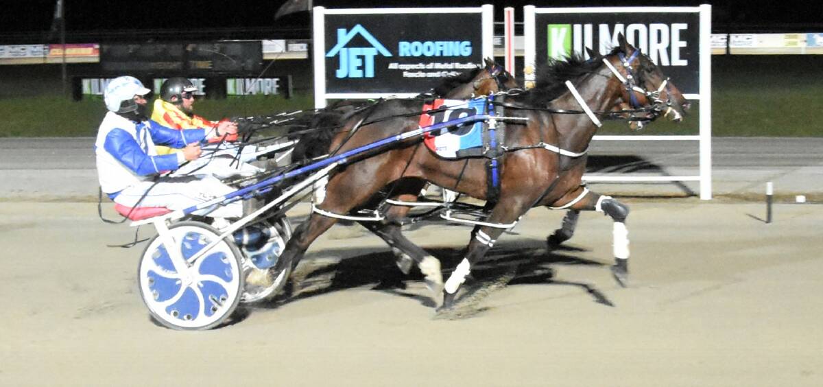Elmore Pacing Cup winner Rick Reilly, driven by Glenn Douglas. File picture: CLAIRE WESTON PHOTOGRAPHY