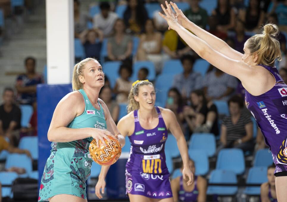 Caitlin Thwaites in action against the Queensland Firebirds during indigenous round. Picture: BARRY ALSOP/MELBOURNE VIXENS