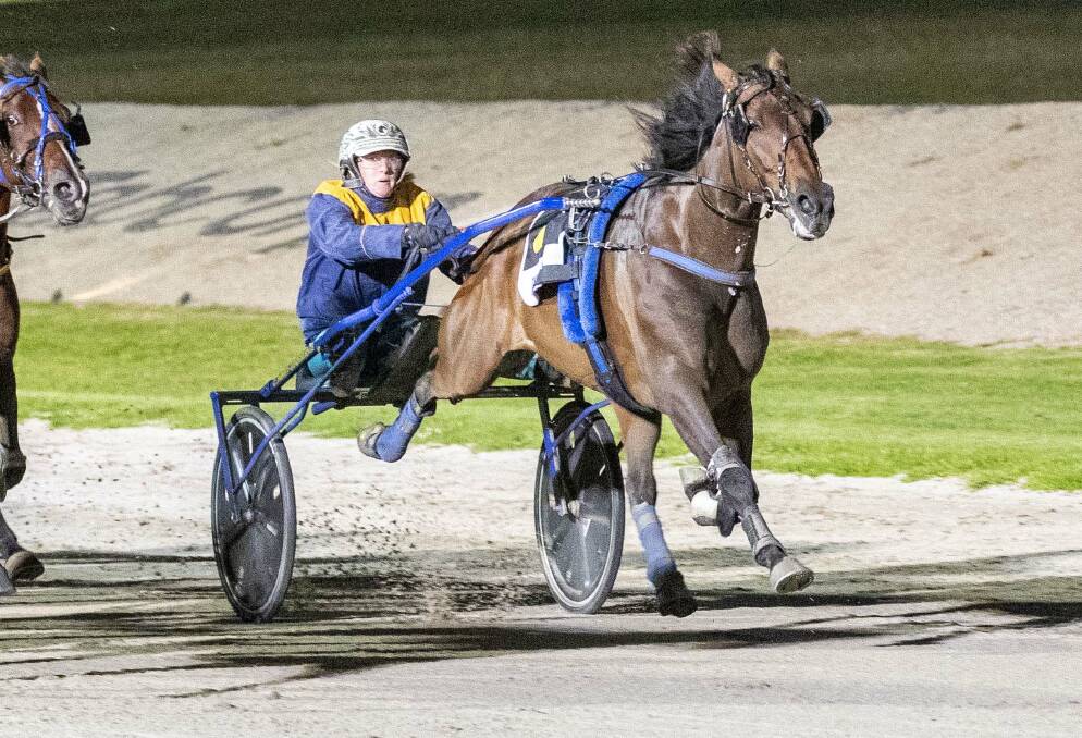 Ellen Tormey steers the Carla Innes-Goodridge-trained Zarem to victory at Tabcorp Park Melton on Saturday night. Picture: STUART McCORMICK