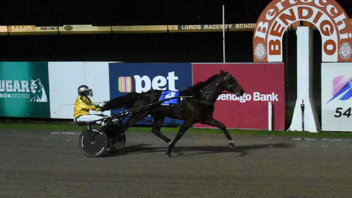 Michelle Phillips lands the first of a double for Ballarat trainer Emma Stewart on Tuesday night. Picture: CLAIRE WESTON PHOTOGRAPHY
