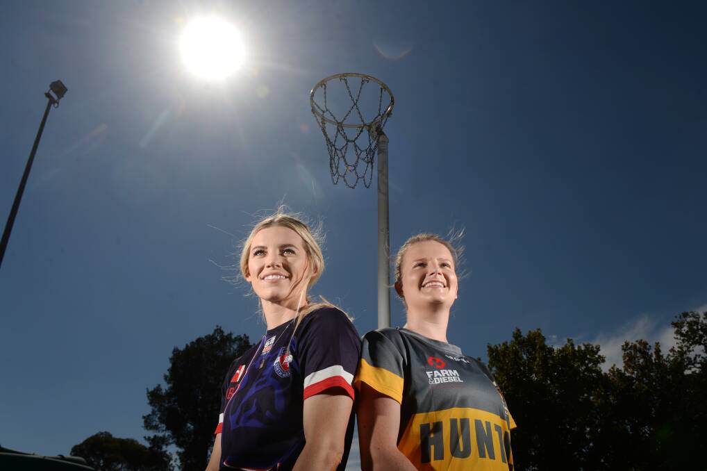North Bendigo's Rhiana Broadbent and Huntly's Ash Jenkyn are ready for their teams' round one clash at Atkins Street. Picture: DARREN HOWE