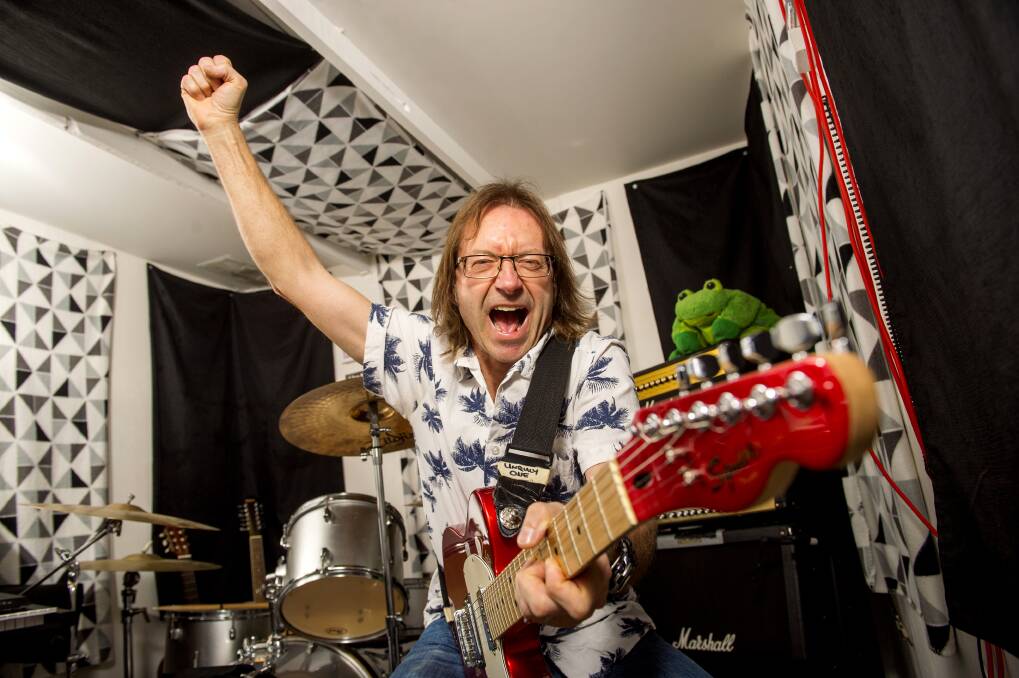 ELATION: Pierre Leeman and his Bendigo band Unroolee are jumping for joy after being signed by US label Selective Records. Picture: DARREN HOWE