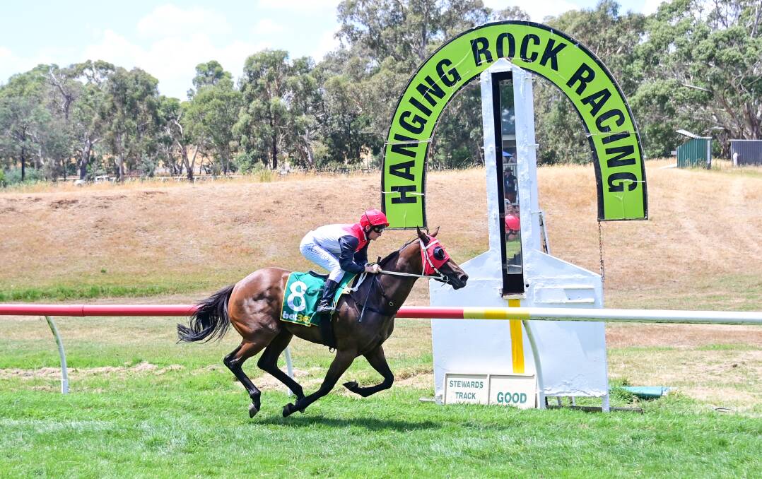 Snappy Li'l Thing ridden by Michael Poy wins the bet365 Lonagan Milham Maiden Plate at Hanging Rock. Picture: BRENDAN McCARTHY/RACING PHOTOS