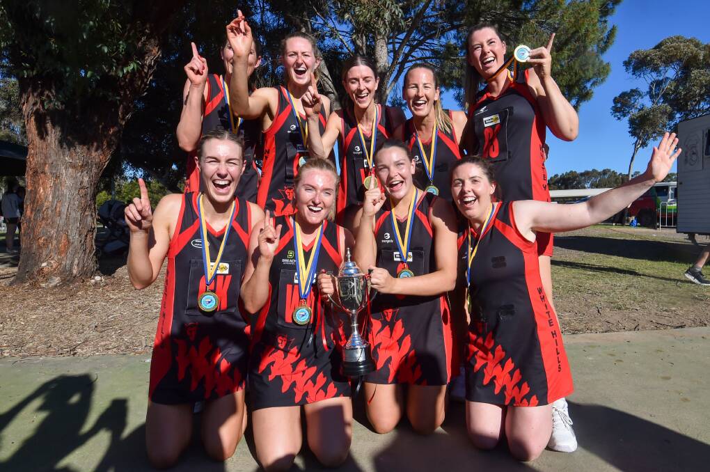 White Hills will launch its HDFNL netball premiership defence with all but one of last season's grand final winning line-up. Picture by Darren Howe