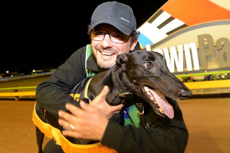 New South Wales trainer Peter Lagogiane has brought three talented greyhounds with amazing strike rates to compete in Sunday's Bendigo Cup heats. Picture: CLINT ANDERSON 