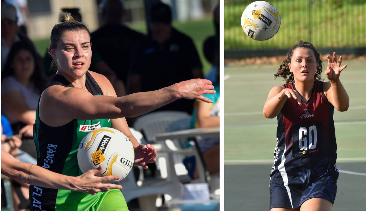 Kangaroo Flat's Chelsea Sartori (left) and Sandhurst's Sophie Shoebridge are VNL team-mates at Boroondara Express, but will be opponents at the QEO on Saturday.