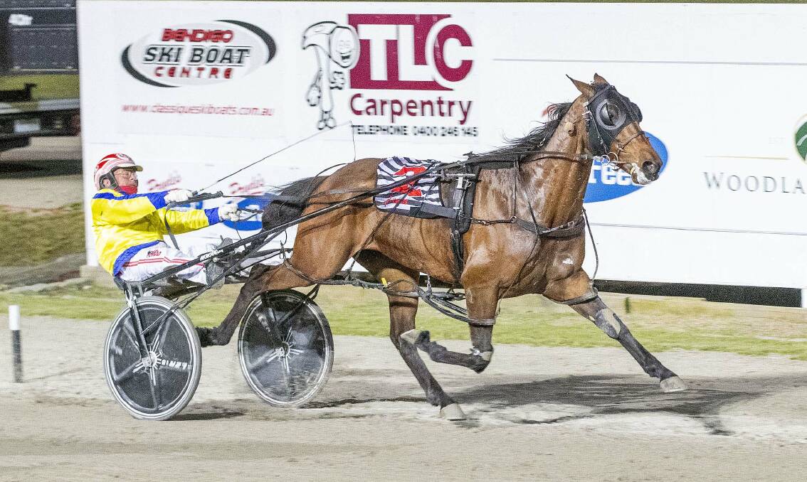Champion driver Chris Alford steers Max Delight to Group 1 success in the $300,000 Victoria Cup at Lord's Raceway. Picture: STUART McCORMICK

