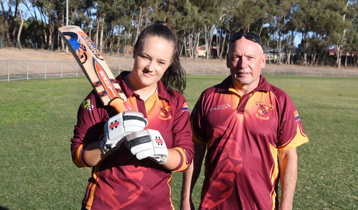 New Maiden Gully Marist Cricket Club girls and women's co-ordinator Mel Beames and club president Neil Byers at Maiden Gully Recreation Reserve. Picture: KIERAN ILES