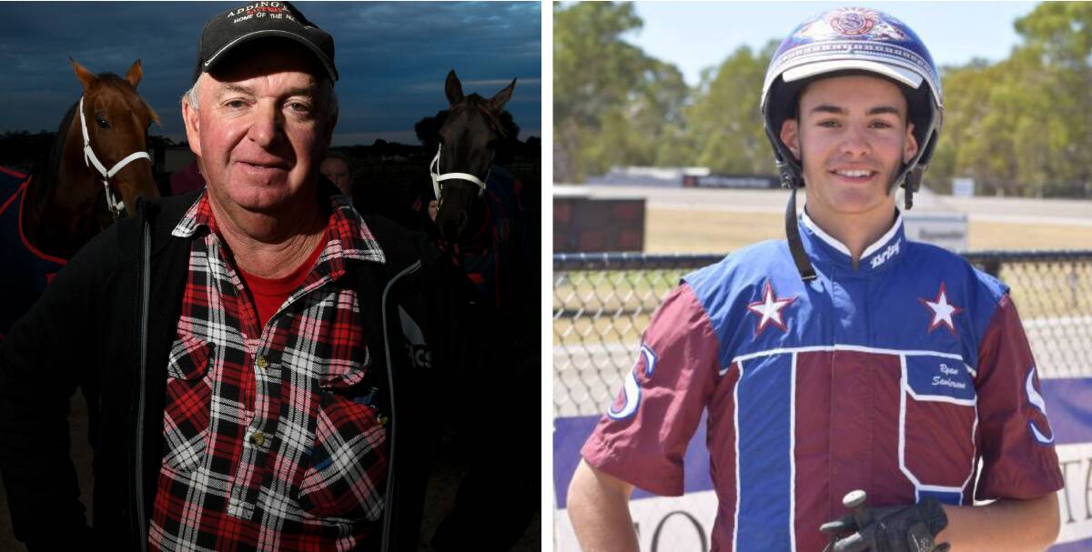 Marong trainer Trevor Patching and Charlton driver Ryan Sanderson combined for a win at Mildura on Friday night with the seven-year-old mare Waiting For You. Pictures: KIERAN ILES