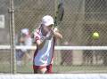 Willow Kelly competes in the 14-and-under teams event at the Bendigo Regional Tennis. her Loddon Campaspe team claimed title honours.