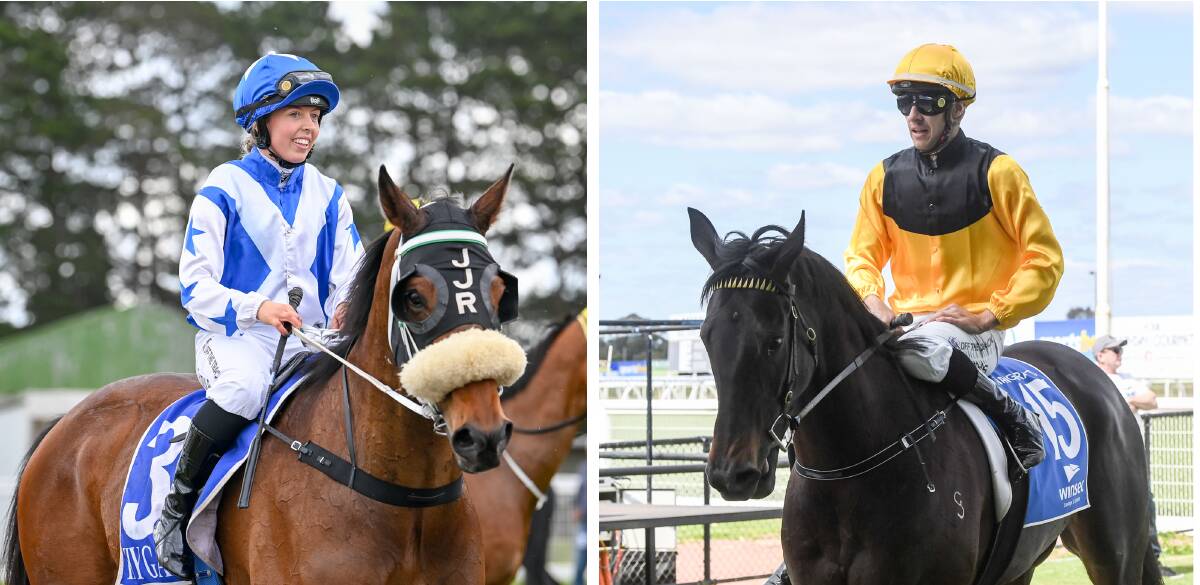 IN-FORM GALLOPERS: The Wrangler, pictured with jockey Tatum Bull, and Kaniva (Jordan Childs) will both be chasing back-to-back wins at Thursday's eight-race meeting at the Bendigo Jockey Club, albeit with different jockeys. Pictures: RACING PHOTOS