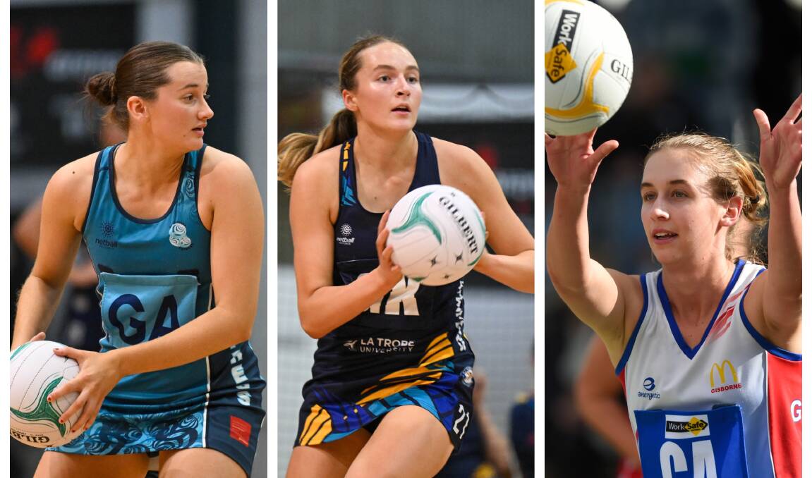 Ruby Barkmeyer, Sandhurst's Charlotte Sexton and Gisborne's Claudia Mawson have won selection in the Melbourne Vixens squad for the inaugural Suncorp Super Netball Reserves season in 2024. Pictures by Enzo Tomasiello and Darren Howe
