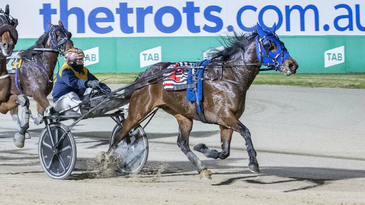 Dragonfly, driven by Lisa Miles,wins at Melton last Friday night. Picture: STUART McCORMICK PHOTOGRAPHY