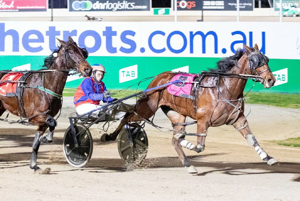 The Keith Cotchin-trained Exciter wins at Tabcorp Park Melton on July 9 this year. Picture: STUART McCORMICK
