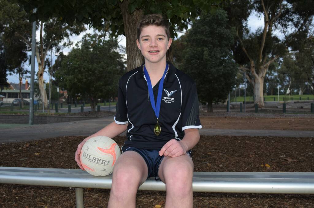 Thirteen-year-old Will Whiteacre is loving every moment of his netball life. Picture: KIERAN ILES